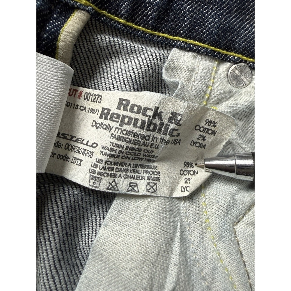 Rock & Republic Costello Jeans Women's 26 Dark Wash Straight Leg Denim - Picture 8 of 13